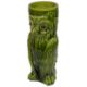 A late 19th century Bretby pottery majolica stick stand modelled as an owl - Image 1 of 2