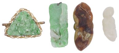 A collection of jade and hardstone items