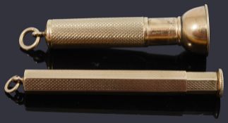 Two gold cigar piercers