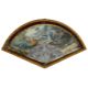 An early to mid 18th c mother of pearl double sided vellum leafed fan - Image 1 of 2