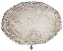 A large late Victorian silver salver