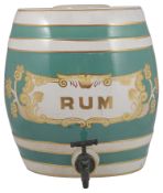 A late 19th century pottery rum barrel