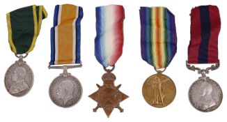 A First World War Distinguished Conduct group of five medals