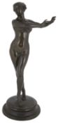 After Henri Edouard Lombard (French 1855-1929) A bronze of female nude c.1900