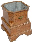 An 18th century Dutch burr walnut tea stove/planter