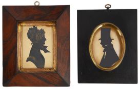 English School, 19th century portrait silhouettes