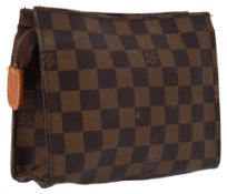 Louis Vuitton makeup/accessories pouch, Damier pattern canvas leather