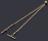 A 9ct gold curb link Albert chain