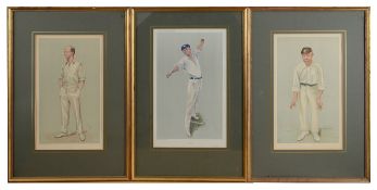 A collection of seven Vanity Fair lithograph caricatures of crickets