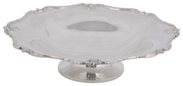 A George V silver pedestal dish