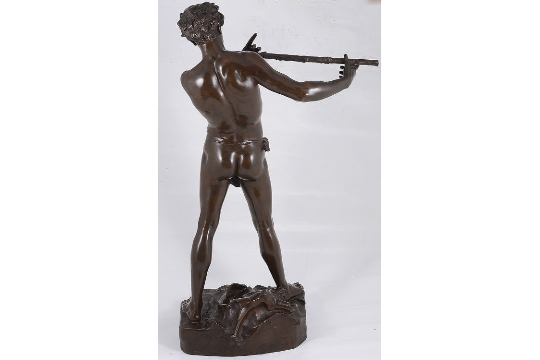 Felix Maurice Charpentier (Fr. 1858-1924) a late 19th c bronze model of Pan entitled 'Improvisateur' - Image 2 of 2