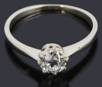 A pretty single stone diamond ring