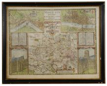 John Speede & John Norden, A 17th century double sided Map of Middlesex