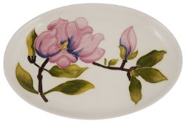 A magnolia pattern Moorcroft oval dish