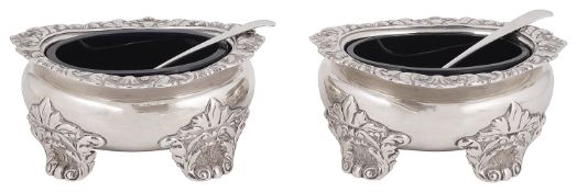A pair of late Victorian silver salts