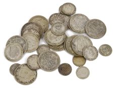 A small selection of post 1920 half crowns and other coins