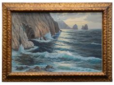 L. Salvia (Italian, 20th Century) 'An Italian coastal scene', oil on canvas