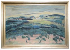 Marei Wetzel-Schubert (Polish, 1890-1983) 'Landscape with trees', oil on canvas