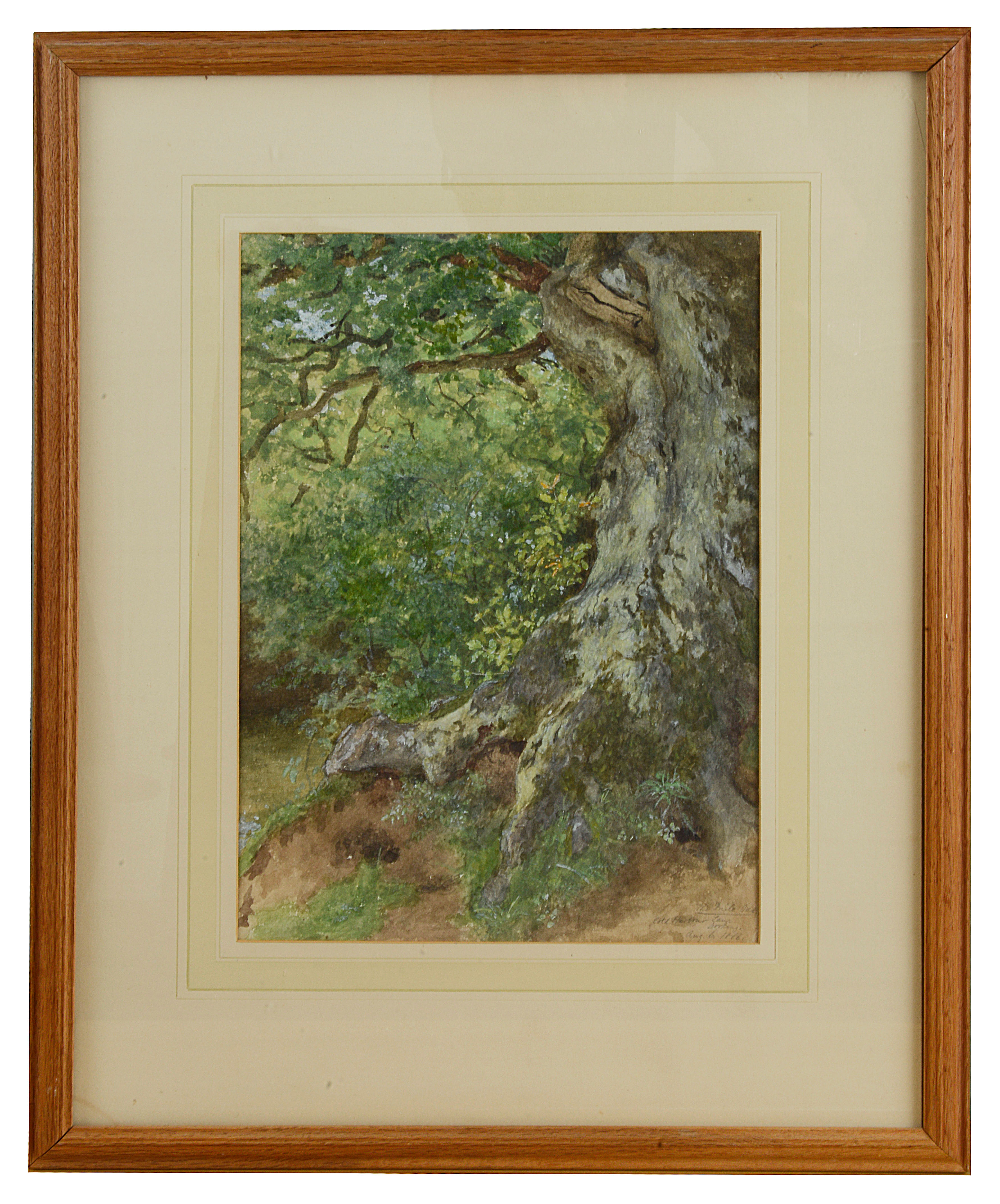 Winston Churchill Interest: Herbert Arthur Bone (Brit. 1853-1931)'The Mile Oak, Dorking' watercolour