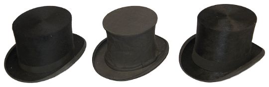 Three assorted Victorian and later top hats