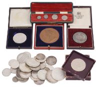 A collection of mostly 19th century and later British and foreign silver and other coins