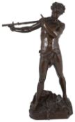 Felix Maurice Charpentier (Fr. 1858-1924) a late 19th c bronze model of Pan entitled 'Improvisateur'