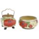 A Clarice Cliff Scarlet Flower biscuit barrel and salad bowl - Image 1 of 3