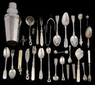 A mixed lot of 19th century and later silver