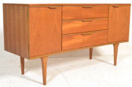 A retro 20th Century teak wood sideboard credenza by Austinsuite, central bank of three drawers