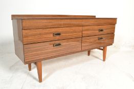 A 1950's retro vintage Meredew six drawer gallery backed sideboard credenza having a formica finish,