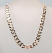 A gents 925 Sterling silver heavy curb link necklace, measuring 20 inches in length weighing 94g.