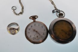 A continental silver 800 crown wind pocket watch,