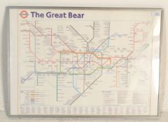 The Great Bear London Underground poster by Simon Patterson being framed and glazed. Measures 51cm