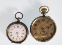 Two 20th Century pocket watches to include a stamped 935 silver pocket watch having engraved