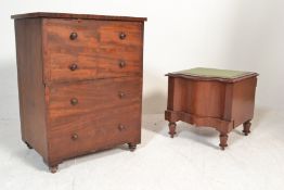 A Georgian mahogany commode pull up top having a later converted lined interior for storage together
