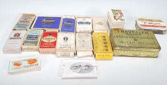 A collection of vintage cigarette packets and cigarette cards, full and part sets to include