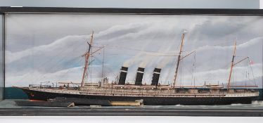 Modelled after SS Pairs or original City Of Paris - A late 19th Century glass cased museum