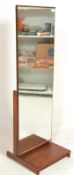 A 1960's retro vintage EON Elliots Of Newbury teak wood floor standing cheval / vanity mirror having