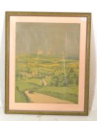 After Norman Wilkinson (1878 - 1971) - Printed coloured poster of a rural landscape with horse and