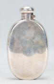 A Sterling Silver Hip flask by Atkins Brothers of London. Date Mark illegible. Weight is 150grams