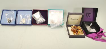 A collection of silver dress jewellery to include an identity bracelet set to a curb chain