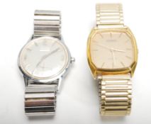 Two vintage 20th Century Roamer gentleman's wrist watches to include one having a brushed gilt