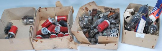 A collection of vintage 20th Century radio valves, various sizes and makes contained within the