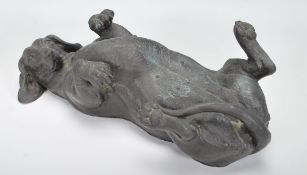 A 20th Century Doris Linder Heredities bronzed composite figurine of a Dachshund modelled on its