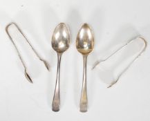 An Antique Edwardian Sterling Silver Sugar tong by Harrison Brothers & Howson of London in 1912.