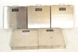 A set of five 20th Century retro vintage industrial scientific medical heavy duty storage cases