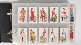 An album of vintage Carreras cigarette cards, full sets to include History of Army Uniforms, Kings