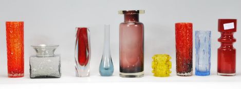 A selection of retro vintage studio art glass to i