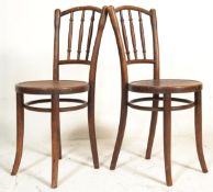 A pair of vintage 20th Century Circa 1920's bentwood Thonet bentwood Cafe / bistro chairs,