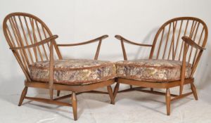 Lucian Ercolani - Ercol - Model 203 - A  pair of 1970's retro vintage beech and elm easy / lounge